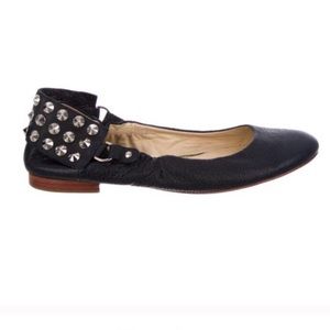 BE & D Memphis Ballet Flats with Studded Harness